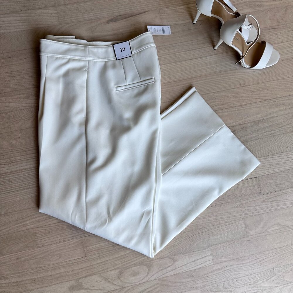 WHBM Wide Leg Trousers | Ecru | Size 10